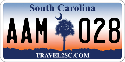 SC license plate AAM028