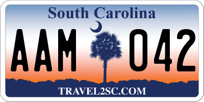 SC license plate AAM042