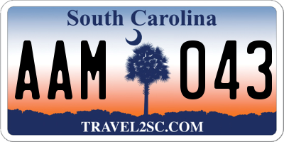 SC license plate AAM043