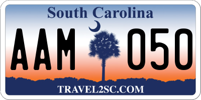 SC license plate AAM050