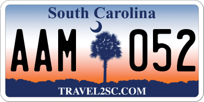 SC license plate AAM052