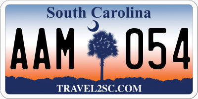 SC license plate AAM054