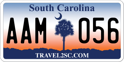 SC license plate AAM056