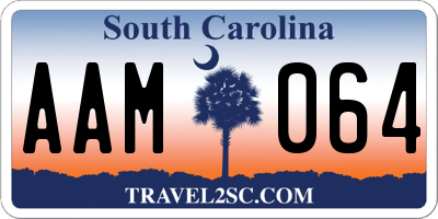 SC license plate AAM064