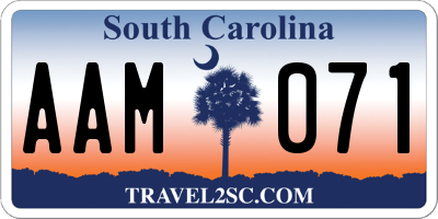 SC license plate AAM071