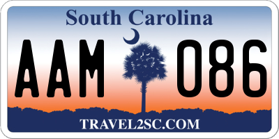 SC license plate AAM086