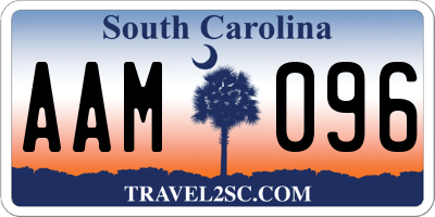 SC license plate AAM096