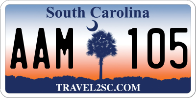 SC license plate AAM105