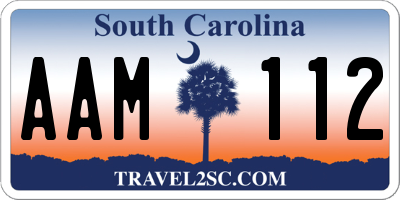 SC license plate AAM112