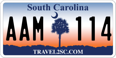 SC license plate AAM114