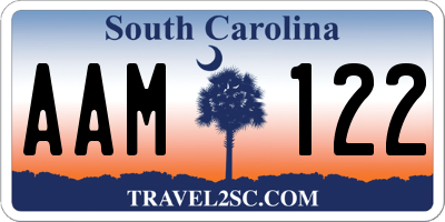 SC license plate AAM122