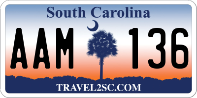 SC license plate AAM136