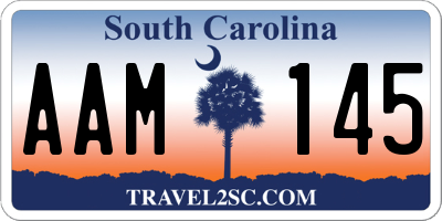 SC license plate AAM145