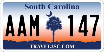 SC license plate AAM147