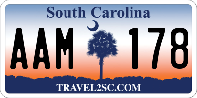 SC license plate AAM178