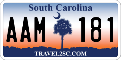 SC license plate AAM181