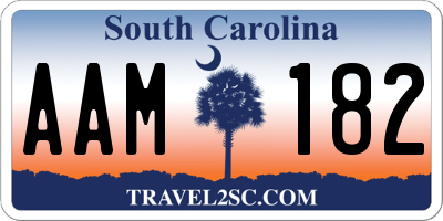 SC license plate AAM182