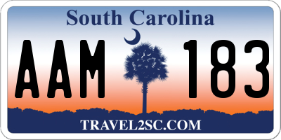 SC license plate AAM183