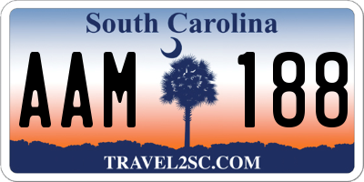 SC license plate AAM188