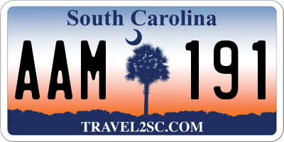 SC license plate AAM191