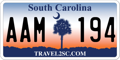 SC license plate AAM194