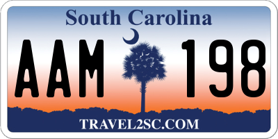 SC license plate AAM198