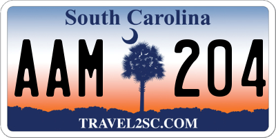 SC license plate AAM204