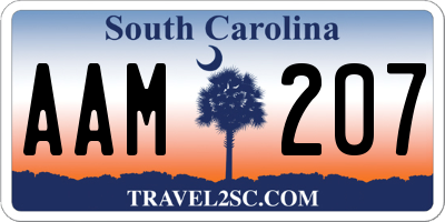 SC license plate AAM207