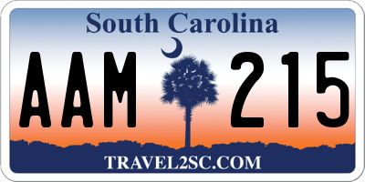 SC license plate AAM215