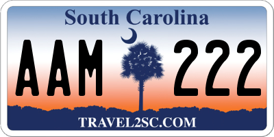 SC license plate AAM222