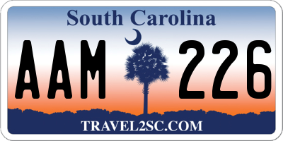 SC license plate AAM226