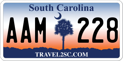 SC license plate AAM228