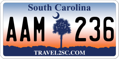 SC license plate AAM236