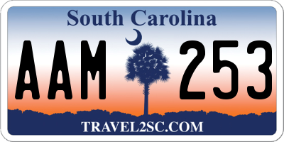 SC license plate AAM253