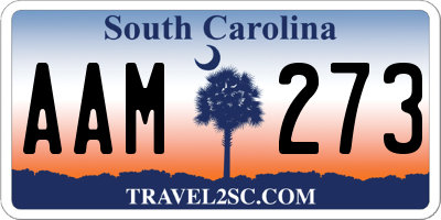 SC license plate AAM273