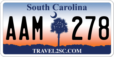 SC license plate AAM278