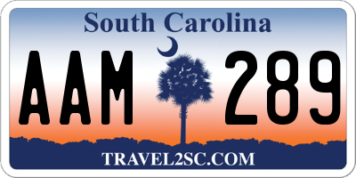 SC license plate AAM289