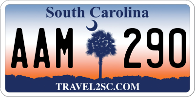 SC license plate AAM290