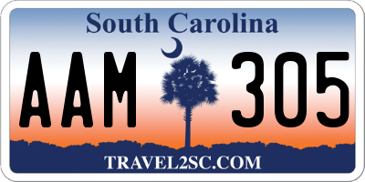 SC license plate AAM305