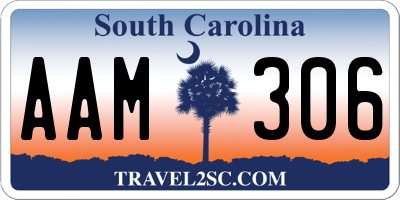 SC license plate AAM306