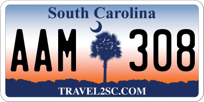 SC license plate AAM308