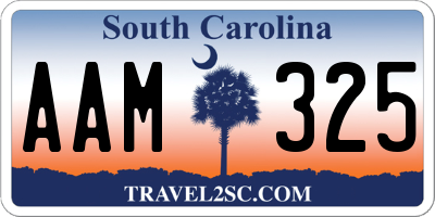 SC license plate AAM325