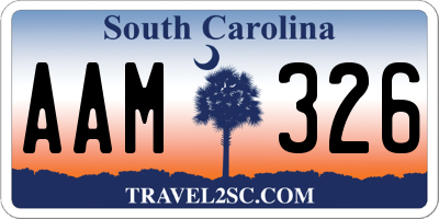 SC license plate AAM326