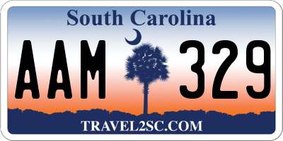 SC license plate AAM329