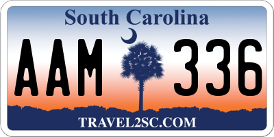 SC license plate AAM336