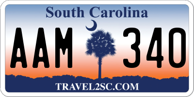 SC license plate AAM340