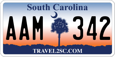 SC license plate AAM342