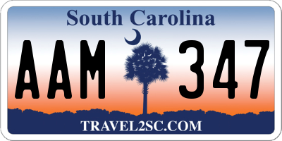 SC license plate AAM347