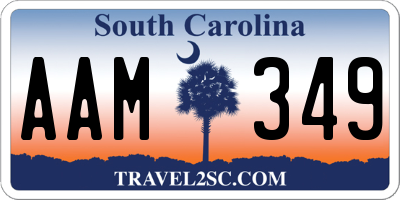 SC license plate AAM349