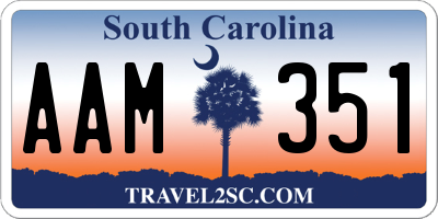 SC license plate AAM351